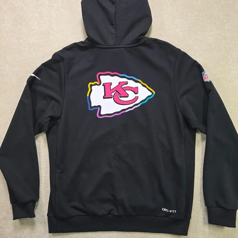 NWT Nike Men's Kansas City Chiefs Crucial Catch Black Staff Issued Hoodie L